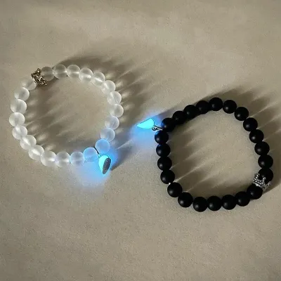 Magnetic Luminous Beads Couple Bracelet ( 2 Pc )